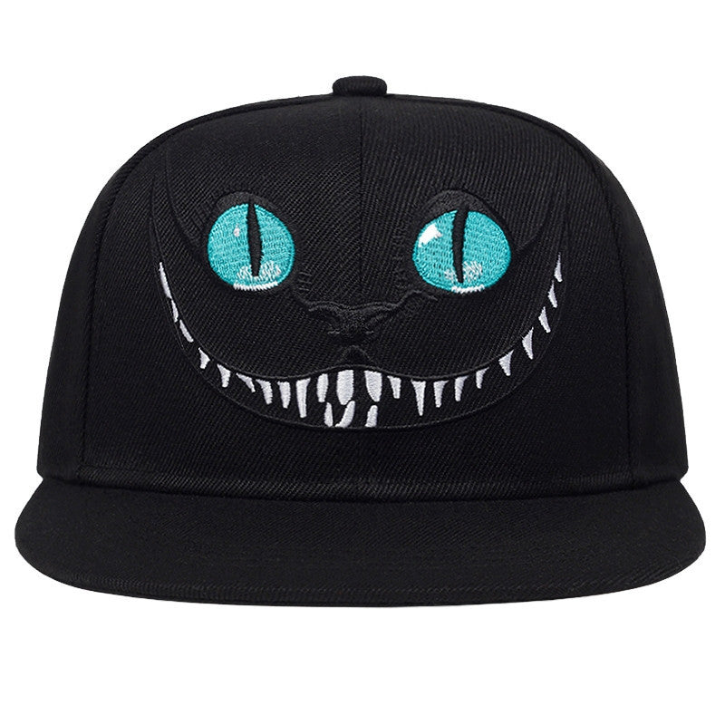 Cute Smiley Cat Embroidery Cotton Adjustable Baseball Caps For Men's and Women's