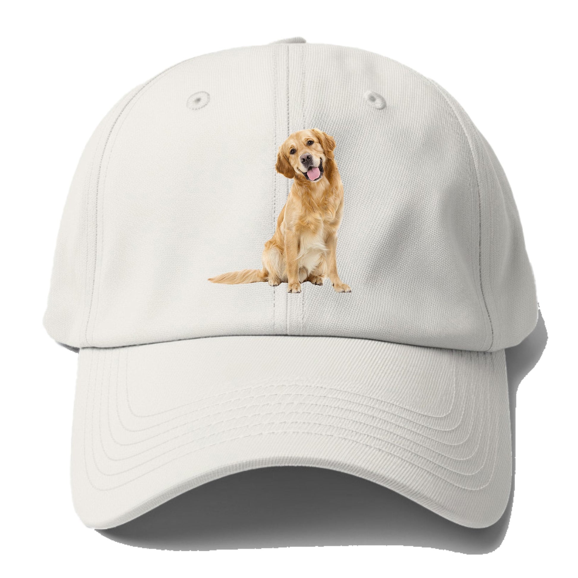 Joyful golden retriever with a radiant smile Hat