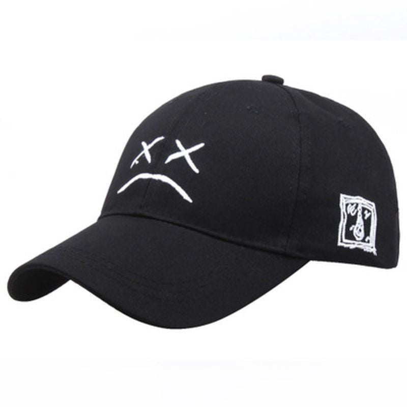 Fashion Sad Face Pattern Embroidered Baseball Caps For Men Women