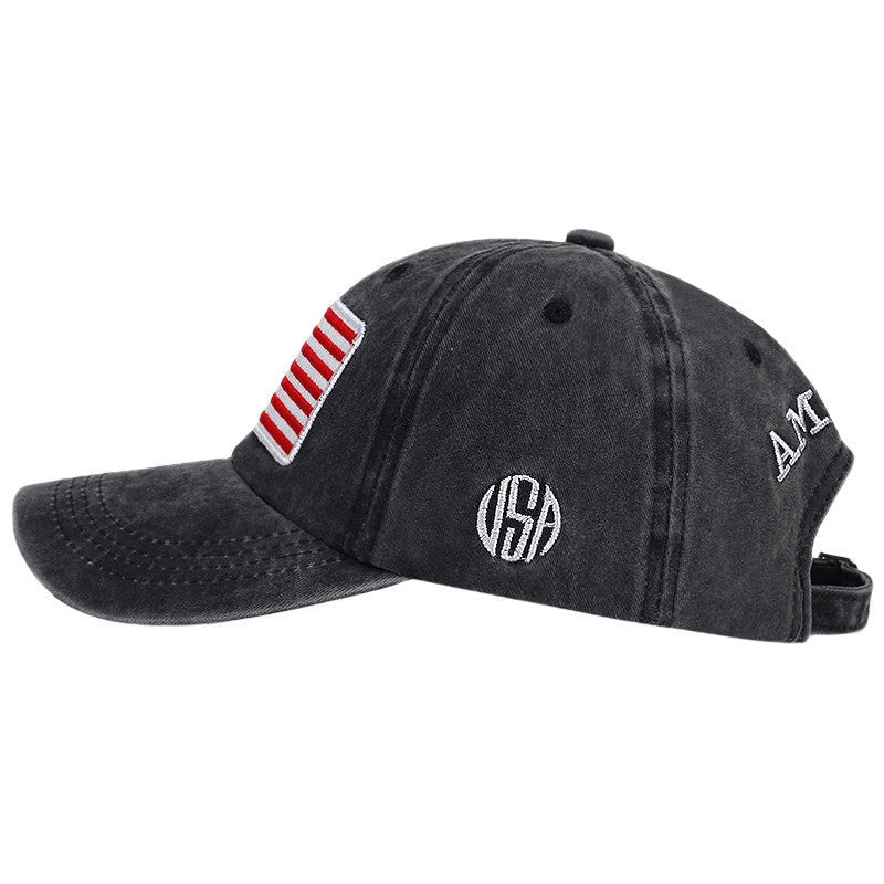America USA Flag embroidery Adjustable Outdoor Baseball Cap For Men Women